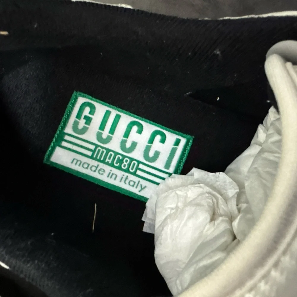 New Gucci GG Logo Sneakers Shoes Mac80 White Black Size UK 11.5 $950 - Picture 4 of 9